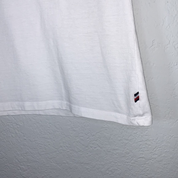 Tommy Hilfiger Sequin Heart TH White Short Sleeve T Shirt size Large Girls - Picture 5 of 7